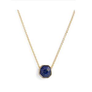 Gorjana Power Gemstone Charm Lapis Adjustable Gold Necklace